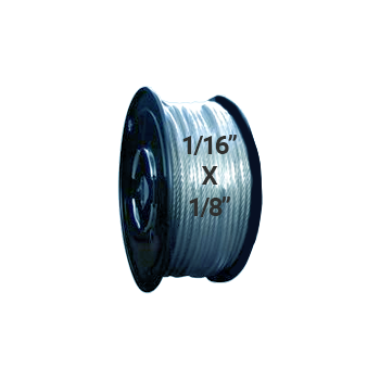 Hodge Products 23002 - 1/16" ID x 1/8" OD Vinyl Coated Aircraft Cable 7 x 7-HodgeProducts.com